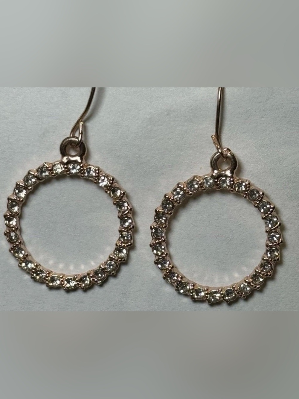 Rose Gold Color Rhinestone 34" Adjustable Necklace And Matching Earrings - Picture 5 of 6